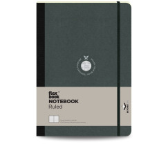 Flexbook Flex Global vonalas jegyzetf�zet � fekete, 17 � 24 cm, bels� zsebbel �s gumip�nttal