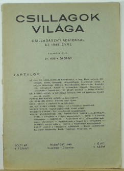 Kulin György   (Szerk.) - Csillagok világa - 1948. I. évf. 5. szám