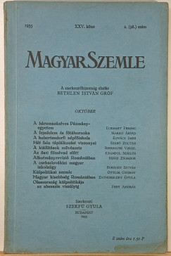 Bethlen Istv�n  (Szerk.) - Szekf� Gyula  (Szerk.) - Magyar Szemle 1935. XXV. k�tet 2. (98.) sz�m okt�ber