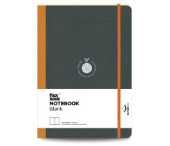 Flexbook Flex Global sima lapú jegyzetfüzet narancssárga, 17 × 24 cm, gumipánttal