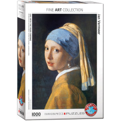 Jan Vermeer - Lány gyöngy fülbevalóval, 1000 db-os puzzle (EUROGRAPHICS, 6000-5158)