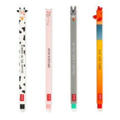 Legami zselés toll, radírozható 4db-os szett, FARM,tehén,malac,csacsi,kakas(5) /12 STATIONERY