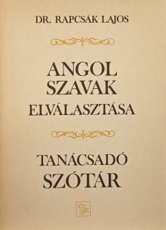 Dr. Rapcsk Lajos - Angol szavak elvlasztsa