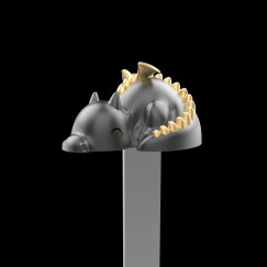 Sárkány, fekete/arany - Fém könyvjelző