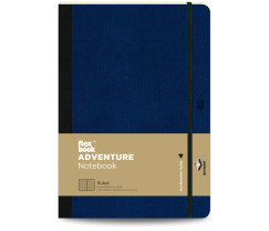 Flexbook Adventure vonalas jegyzetfüzet királykék, 17 × 24 cm, műbőr borítóval, belső zsebbel és könyvjelzővel