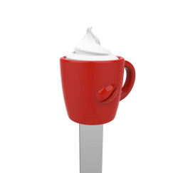 Forr� csoki, piros/feh�r- F�m k�nyvjelz�