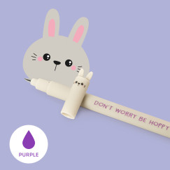 Nyuszi, rad�rozhat� zsel�s toll lila tint�val (LEGAMI - STATIONERY - Don't Worry Be Hoppy, 0.7 mm)