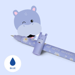 Viziló, radírozható zselés toll kék tintával (LEGAMI - STATIONERY- Hip Hippo Hooray, 0.7 mm)