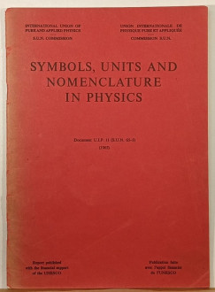 Symbols, Units and Nomenclature in Physics