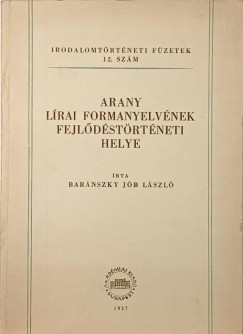 Barnszky-Jb Lszl - Arany lrai formanyelvnek fejldstrtneti helye - dediklt