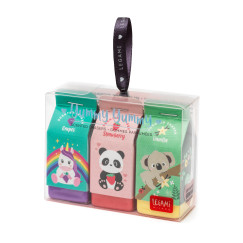 Gyümölcslé doboz alakú illatos radír készlet (LEGAMI - STATIONERY, szőlő/vanília/eper)