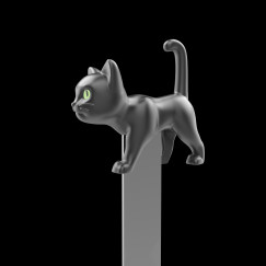 Macska, fekete - Fém könyvjelző