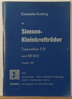 Ersatzteile-Katalog f�r Simson-Kleinkraftr�der