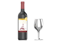 Bor és borospohár, fekete/ezüst