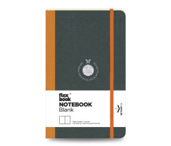 Flexbook Flex Global sima lapú jegyzetfüzet narancssárga, 13 × 21 cm, gumipánttal