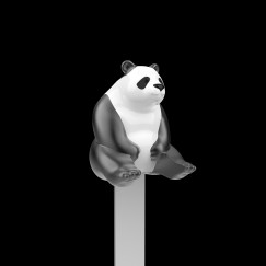 Panda, fekete/fehér - Fém könyvjelző