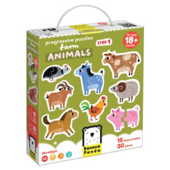 Progresszív puzzle farm állatok 18 hónap