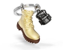 Túrabakancs hátizsákkal, arany/fekete - Kulcstartó