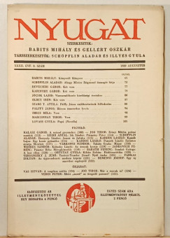 Babits Mihály (Szerk.) - Gellért Oszkár (Szerk.) - Nyugat XXXII. évf. 8. szám