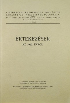 Dr. Pter Zoltn   (Szerk.) - rtekezsek az 1940. vrl