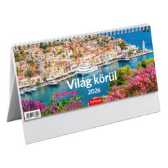 Világ körül - álló képes asztali naptár 29,5x13,4 cm - 2026