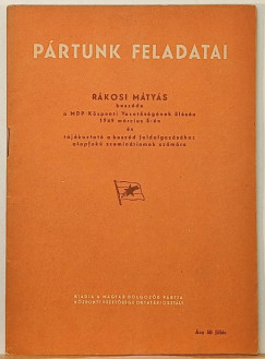 R�kosi M�ty�s besz�de a MDP-K�zponti Vezet�s�g�nek �l�s�n 1949 m�r. 5.