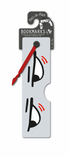 Oldalra néző, grimaszolós könyvjelző