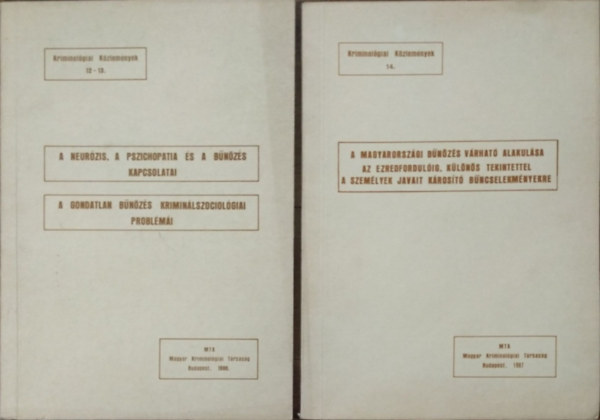 2 ktet a Kriminolgiai Kzlemnyek sorozatbl