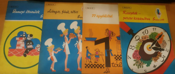 4 db Sz�ne-java: Receptek - percre kisz�m�tva + 77 egyt�l�tel + L�ngos, f�nk, r�tes + �nnepi �trendek