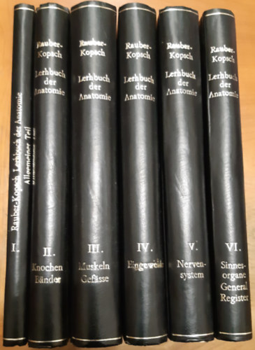 Prof. Fr. Kopsch Rauber - Rauber's Lehrbuch der Anatomie des Menschen 1-6.
