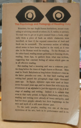 The Psychology and Pedagogy of Reading (Az olvass pszicholgija s pedaggija)(MIT86 Psychology)