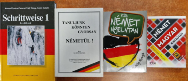 4db nmetes knyv.Schrittweise 1,Tanuljunk knnyen,gyorsan angolul,Kis nmet nyelvtan,Nmet-magyar,megyar-nmet kissztr