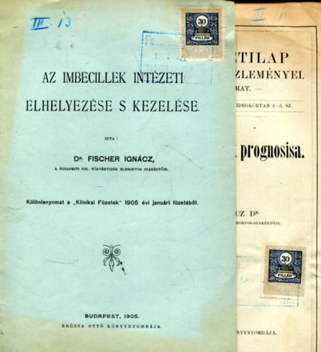 Az imbecillek elhelyez�se s kezel�se - Az elmebetegs�gek progn�zisa