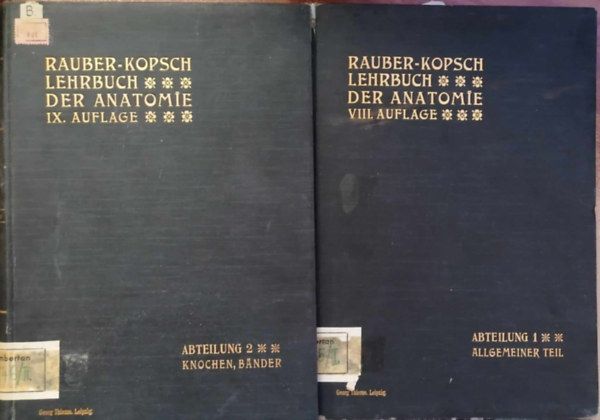 Rauber's Lehrbuch der anatomie des menschen I-II.
