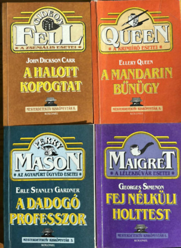 4 db Mesterdetekt�v kisk�nyvt�r k�nyv: A halott kopogtat, A mandarin b�n�gy, A dadog� profewsszor, A fej n�lk�li holttest