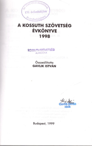 A Kossuth Szvetsg vknyve 1998
