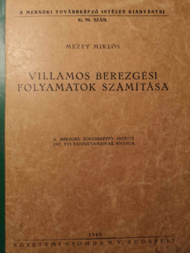 Villamos berezg�si folyamatok sz�m�t�sa