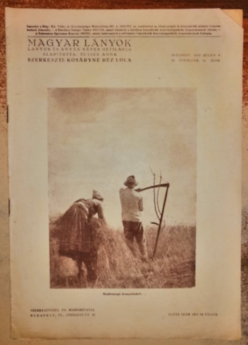 Magyar Lnyok - Lnyok s anyk kpes hetilapja 1944 (50 vf. 8. szm)