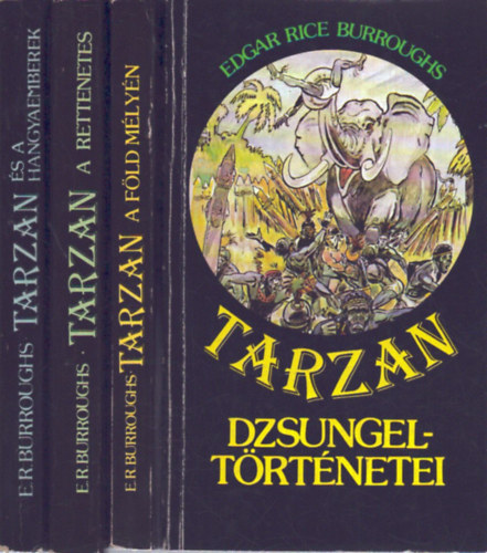 4 db Tarzan k�tet: Tarzan �s a hangyaemberek - Tarzan dzsungelt�rt�netei - Tarzan a F�ld m�ly�n -Tarzan a rettenetes