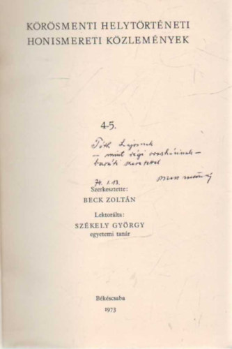 K�r�smenti helyt�rt�neti honismereti k�zlem�nyek  4-5.