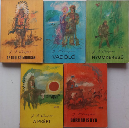J. F Cooper - Brharisnya - Az utols mohikn - A prri - Vadl - Nyomkeres I-V. nagy indinknyv 5 ktetben