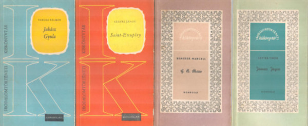 4 db Irodalomtrtneti kisknyvtr ( James Joyce, G.B. Shaw, Saint-Exupry, Juhsz Gyula )