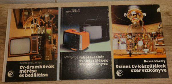 3 k�nyv telev�zi�kr�l: Tv-�ramk�r�k m�r�se �s be�ll�t�sa, Fekete-feh�r tv-k�sz�l�kek szerv�zk�nyve, Sz�nes tv-k�sz�l�kek szerv�zk�nyve