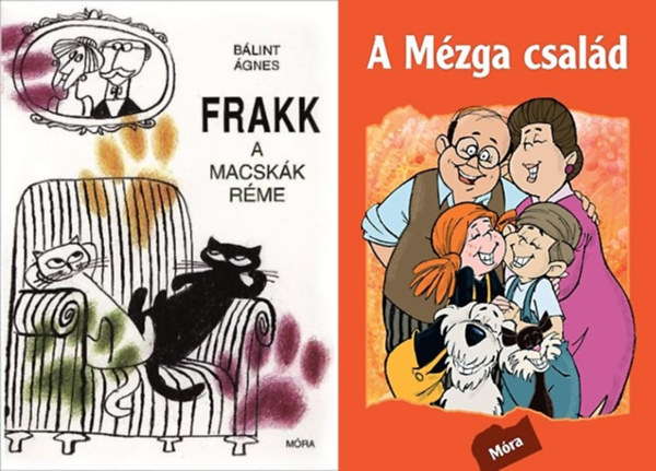 2 db  klasszikus magyar rajzfilmkönyv: Frakk, a macskák réme + Mézga család