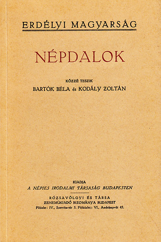Npdalok (Erdlyi magyarsg) - Reprint