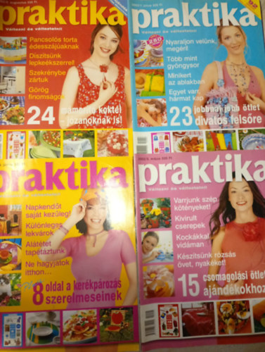 4 db. Praktika Magazin - 2002.máj. - 5. szám, 2002.jún. 6. szám, 2002.júl. 7. szám, 2002.aug. 8. szám (szabás-varrás-kötés-hobby-lakásdivat-kézimunka)