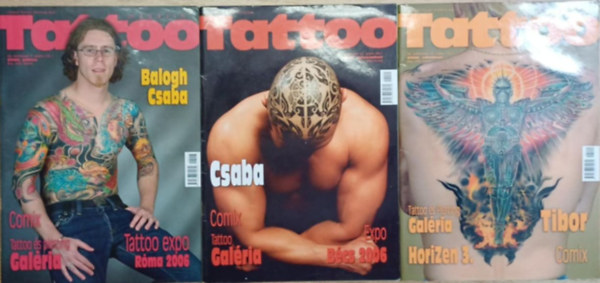 Hornyi Krisztin  (fszerk.) - 3 db Tattoo magazin: 2006. jlius, oktber, december