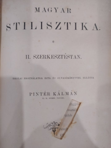 Magyar stilisztika II. - szerkesztstan