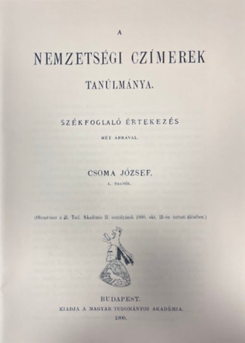 A nemzetis�gi cz�merek tan�lm�nya (hasonm�s kiad�s)