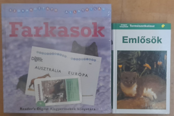 4 db llatos ismeretterjeszt knyv: 3 db j flizott Reader's Digest szrakoztat llatvilg: Farkasok, Zsirfok, Kenguruk, Emlsk (Magyar Knyvklub) Termszetkalauz